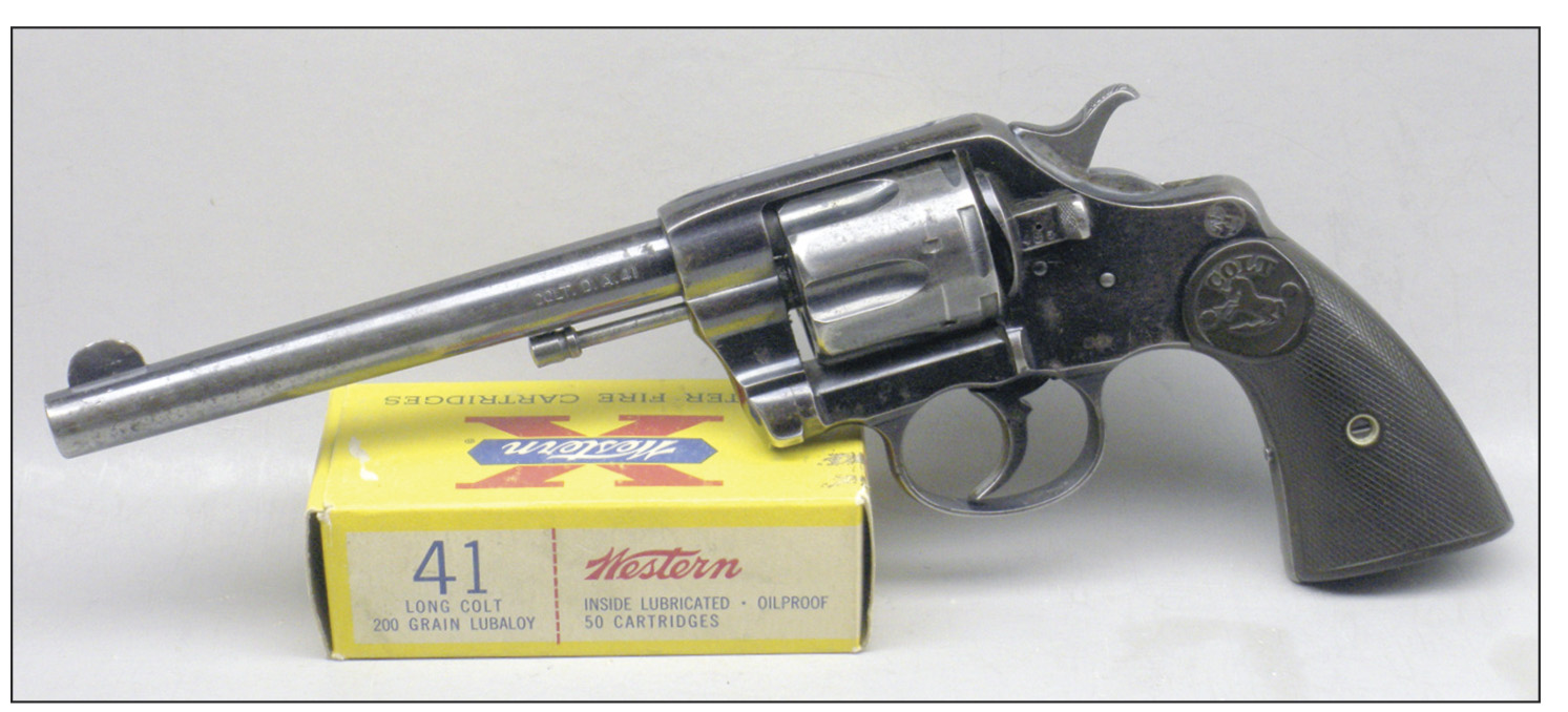During the transition from black to smokeless powder, the .41 Colt was quite popular and chambered in a variety of handguns, including Colt single- and doubleaction revolvers and pocket pistols and derringers from several manufacturers. Many police departments, along with folks of dubious character, preferred the .41 Colt or .41 Long Colt with a 200-grain inside- or outside-lubricated, blunt-nose lead bullet, respectively, over the .38 Smith & Wesson and/or .38 S&W Special so-called 200-grain Police loads.
